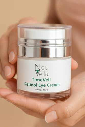Neu Vella TimeVeil Retinol Eye Cream with Botanical Hyaluronic Acid, Niacinamide & Argan Oil – Brighten, Firm & Smooth Fine Lines – Gentle Anti-Aging Eye Treatment for Dark Circles & Puffiness – 1 oz