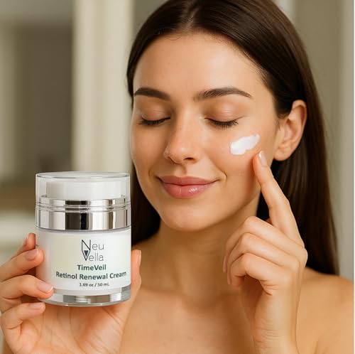 Neu Vella TimeVeil Retinol Renewal Cream-1% Retinol + HA + Niacinamide— Hydrate · Brighten · Restore —
