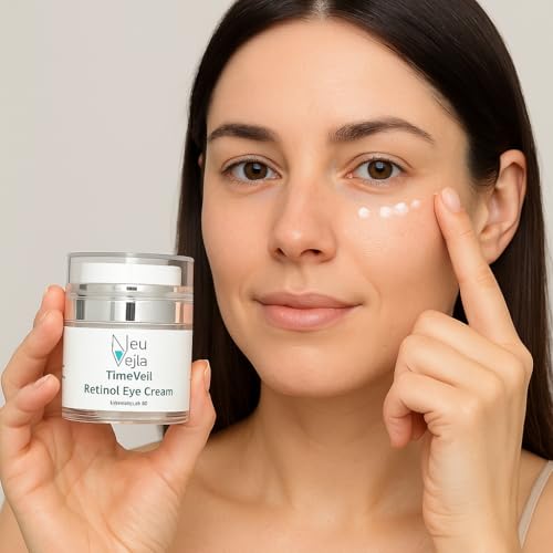 Neu Vella TimeVeil Retinol Eye Cream with Botanical Hyaluronic Acid, Niacinamide & Argan Oil – Brighten, Firm & Smooth Fine Lines – Gentle Anti-Aging Eye Treatment for Dark Circles & Puffiness – 1 oz