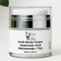 Neu Vella Snail Mucin Cream -Hyaluronic Acid + Niacinamide + TXA -for Dewy, Even-Looking Skin-1.69 oz